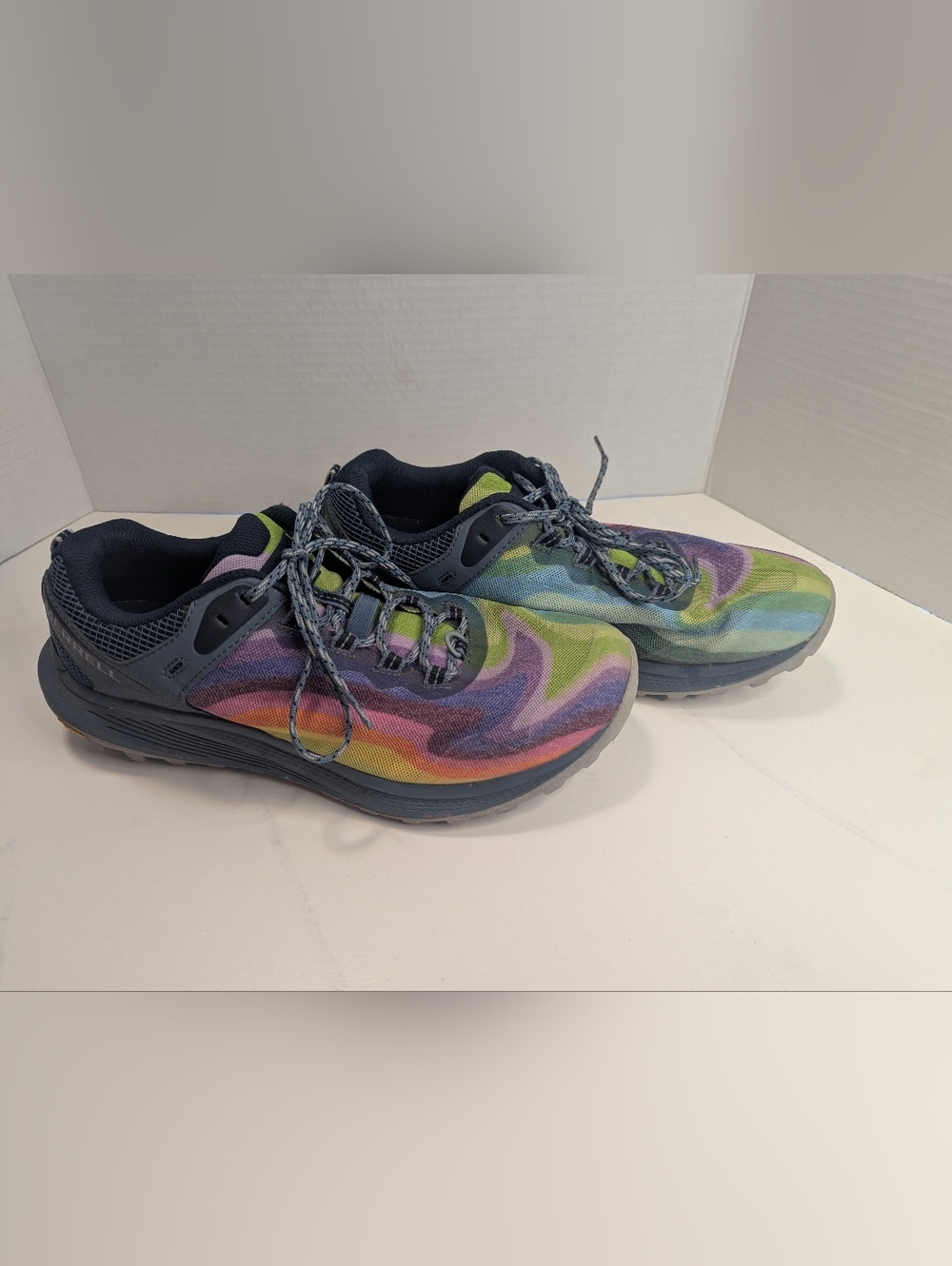 Merrell Nova 3 J067571 Mens US 9W Trail Running Shoes Multi Rainbow Sneakers